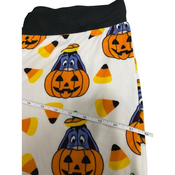 Disney Halloween Lounge Pants Size L 12-14 White Orange Eeyore Pumpkin - Picture 11 of 16